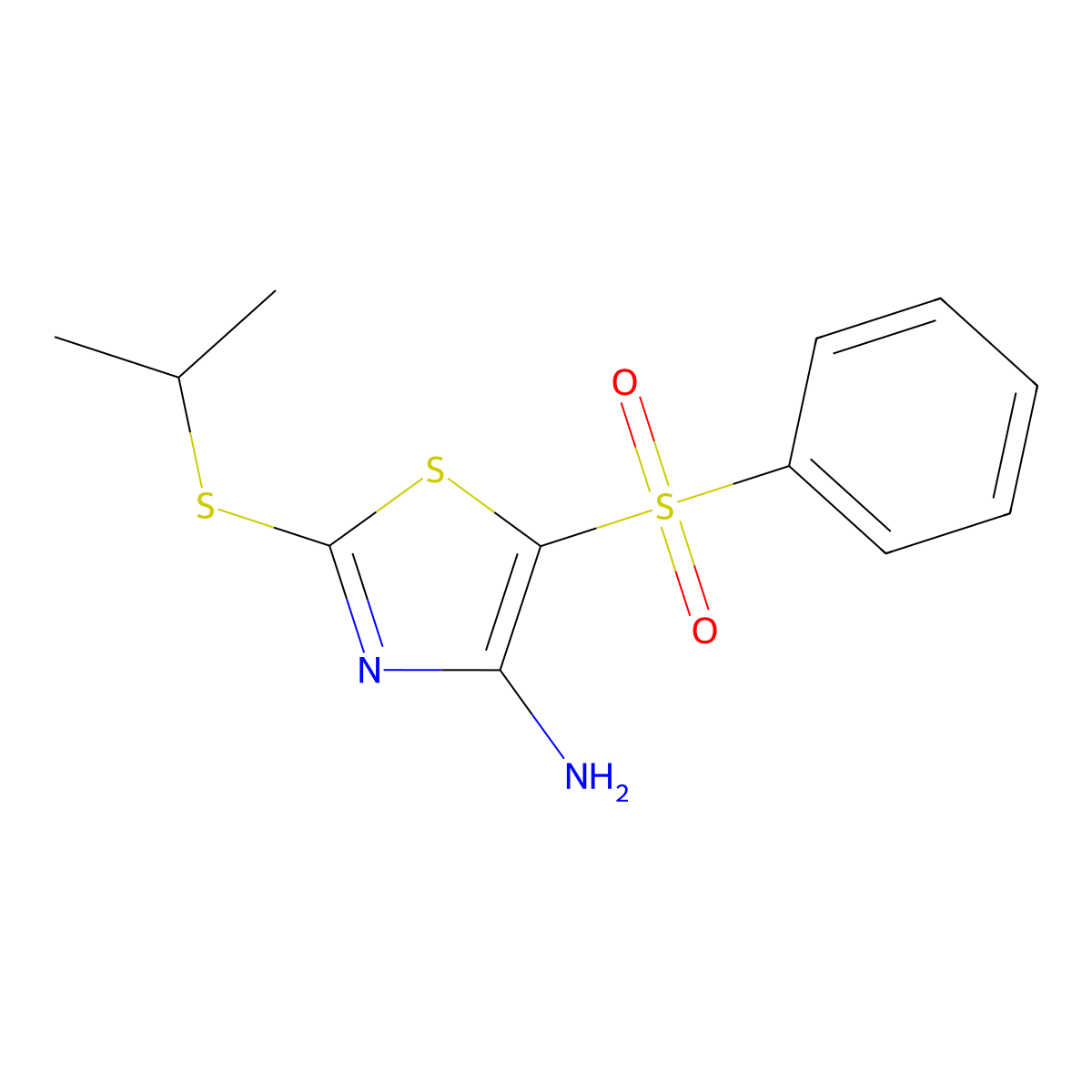 4-Amino-2-isopropylthio-5-(phenylsulfonyl)thiazole molecular structure, CAS 117420-81-2