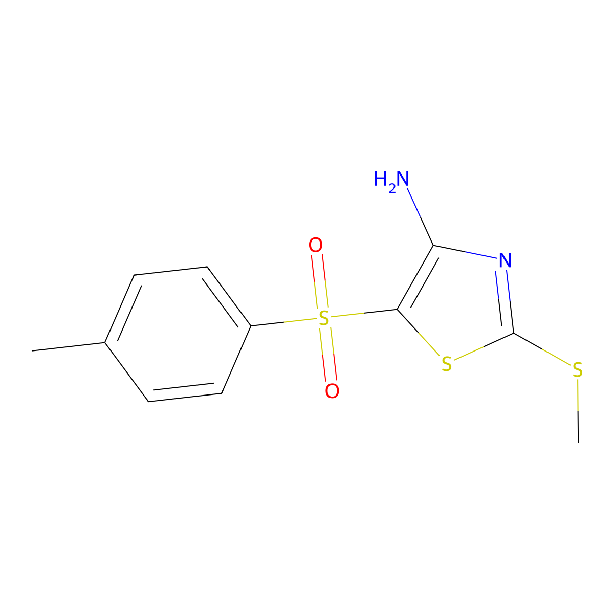 4-Amino-2-methylthio-5-tosylthiazole molecular structure, CAS 117420-82-3