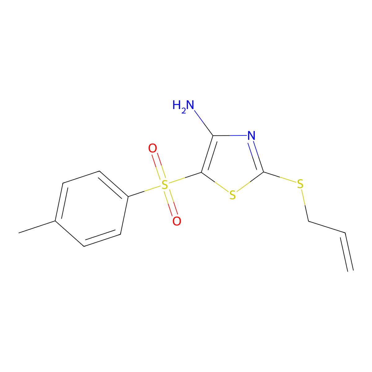 2-Allylthio-4-amino-5-tosylthiazole molecular structure, CAS 117420-83-4