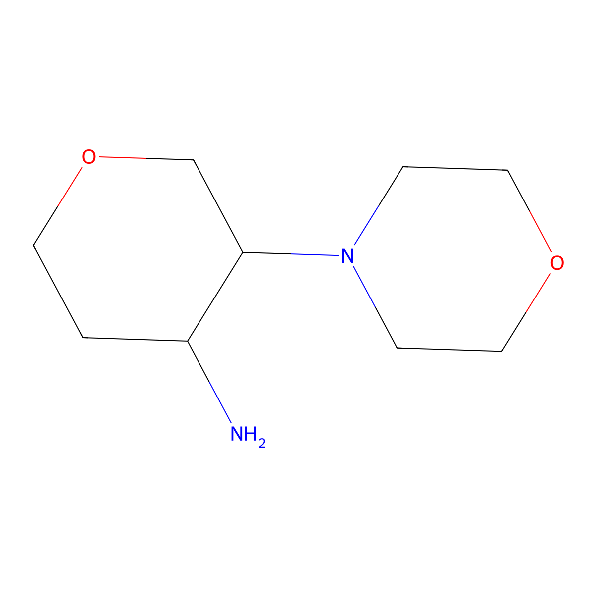 3-(Morpholin-4-yl)oxan-4-amine molecular structure, CAS 1174218-58-6