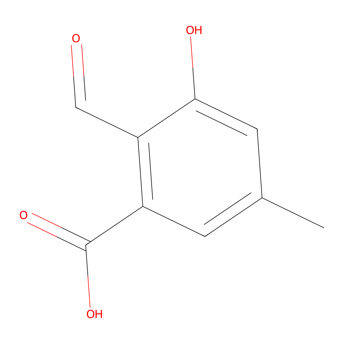 2-Formyl-3-hydroxy-5-methylbenzoic acid molecular structure, CAS 1174219-65-8