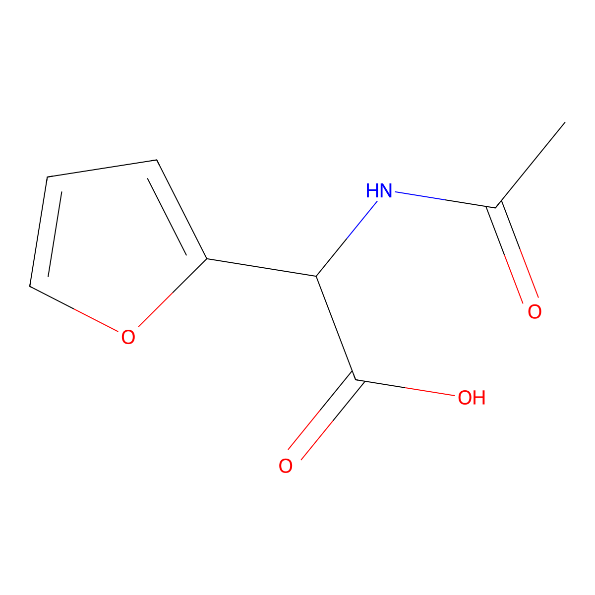 2-Acetamido-2-(furan-2-yl)acetic acid molecular structure, CAS 117422-81-8