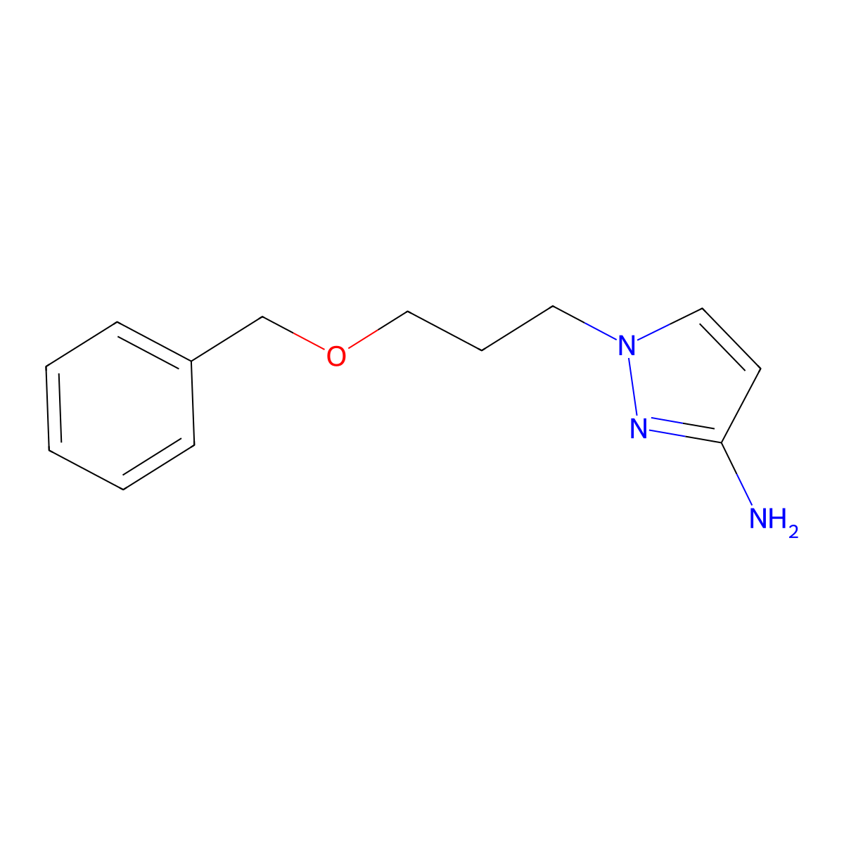 1-[3-(benzyloxy)propyl]-1H-pyrazol-3-amine molecular structure, CAS 1174229-13-0