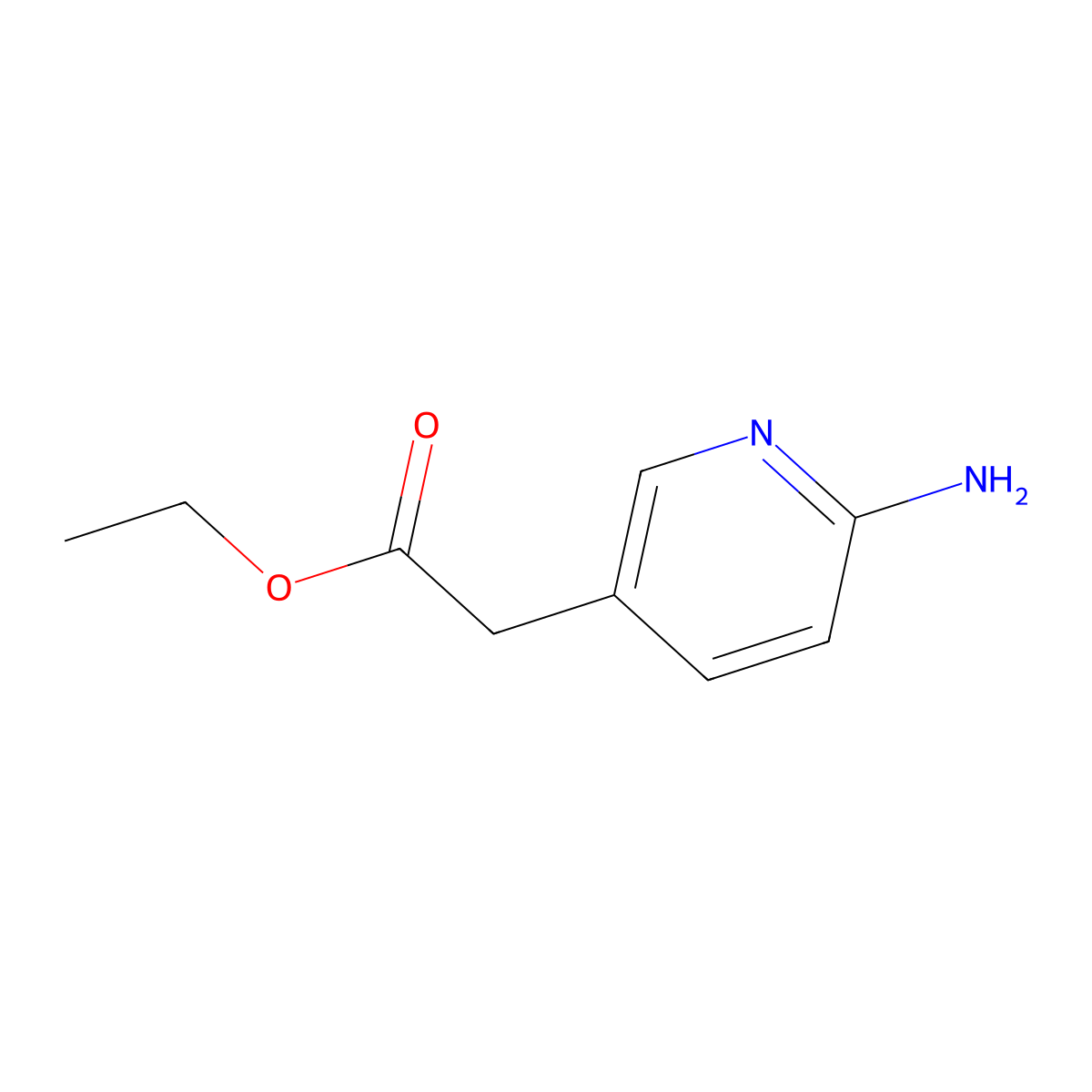 Ethyl 2-(6-aminopyridin-3-yl)acetate molecular structure, CAS 1174229-72-1