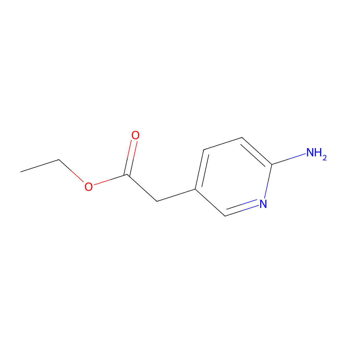 Ethyl 2-(6-aminopyridin-3-yl)acetate molecular structure, CAS 1174229-72-1