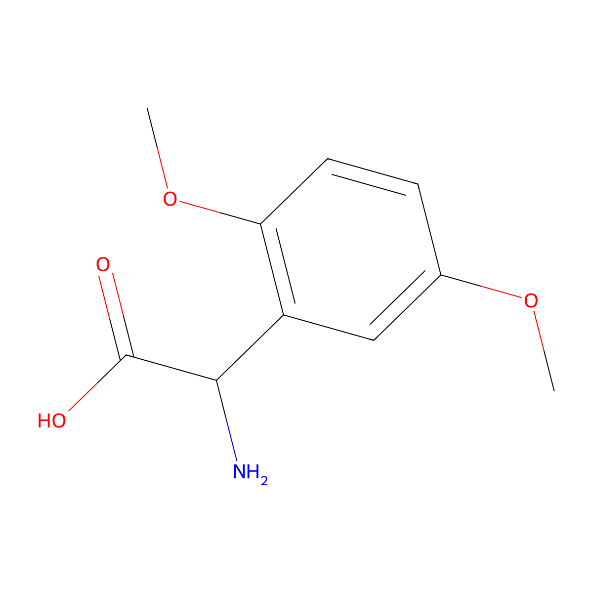 2-amino-2-(2,5-dimethoxyphenyl)acetic Acid molecular structure, CAS 117427-56-2