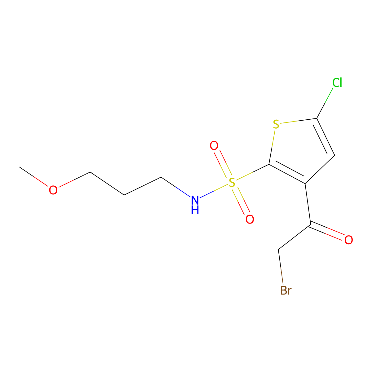 3-(Bromoacetyl)-5-chloro-N-(3-methoxypropyl)thiophene-2-sulfonamide molecular structure, CAS 1174304-97-2