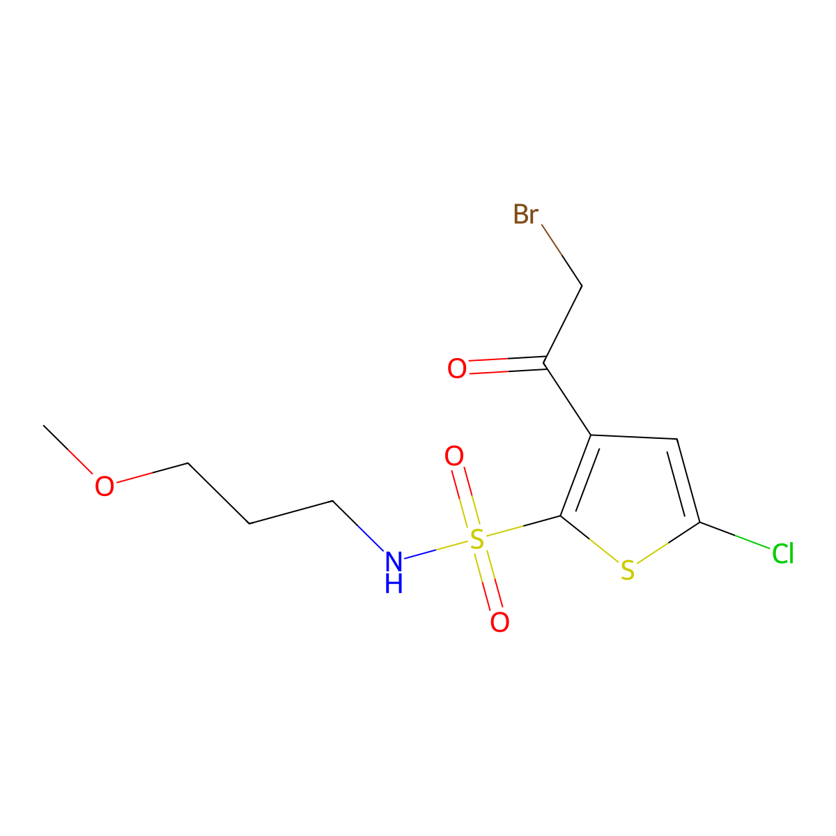 3-(Bromoacetyl)-5-chloro-N-(3-methoxypropyl)thiophene-2-sulfonamide molecular structure, CAS 1174304-97-2