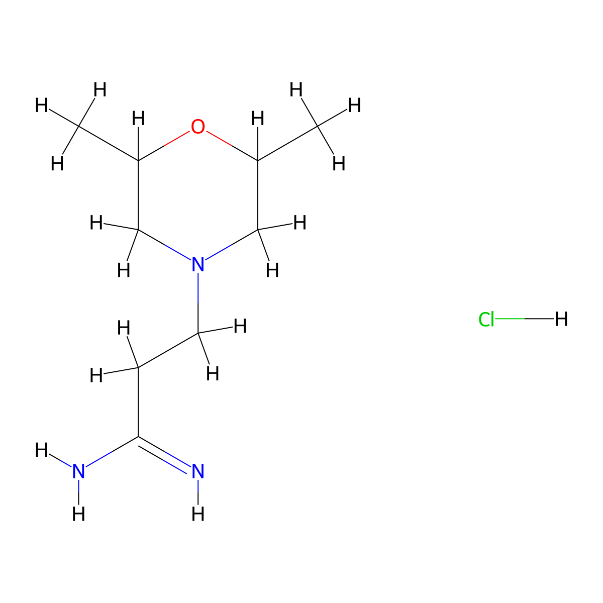 3-(2,6-Dimethylmorpholin-4-yl)propanimidamide hydrochloride molecular structure, CAS 1174305-67-9