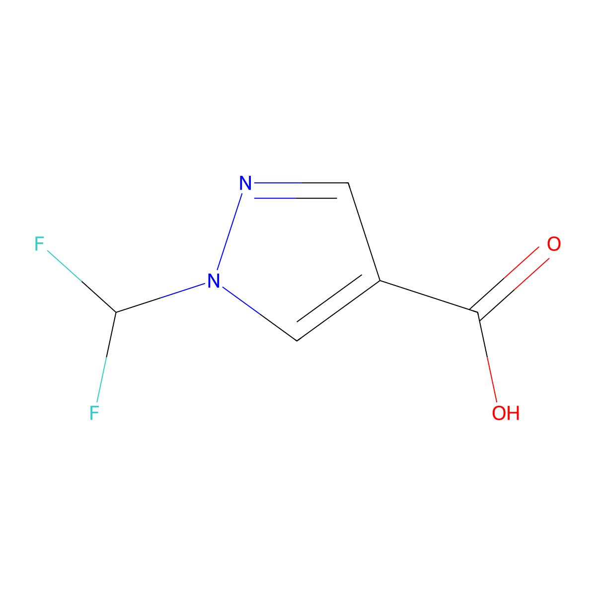 1-(difluoromethyl)-1H-pyrazole-4-carboxylic acid molecular structure, CAS 1174305-81-7