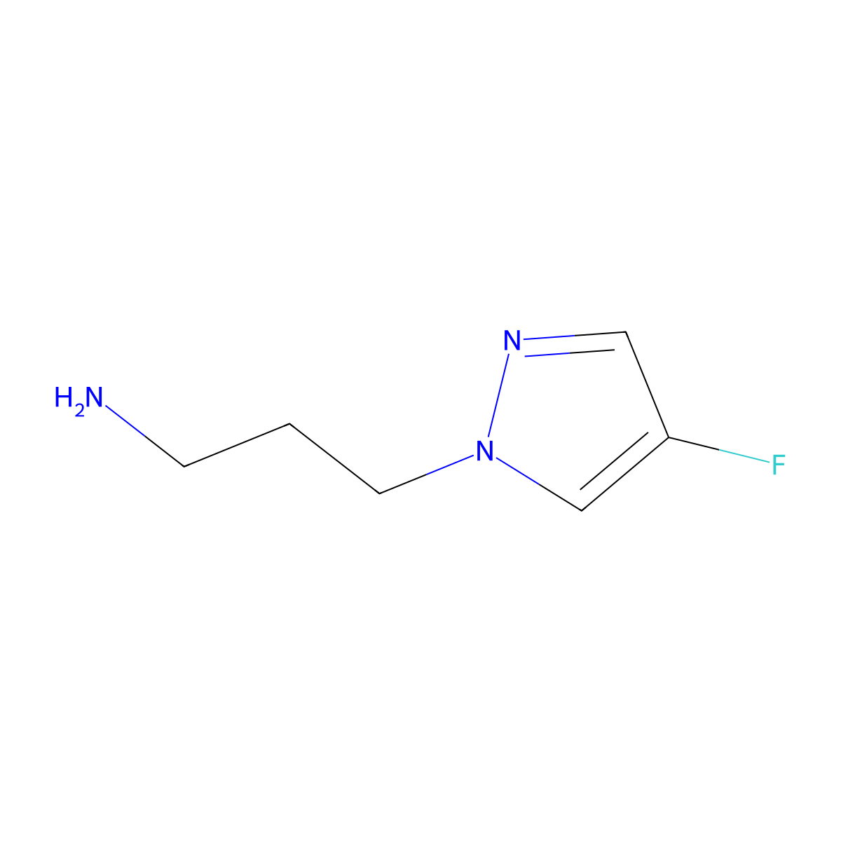 4-Fluoro-1-(3-aminopropyl)pyrazole molecular structure, CAS 1174305-98-6