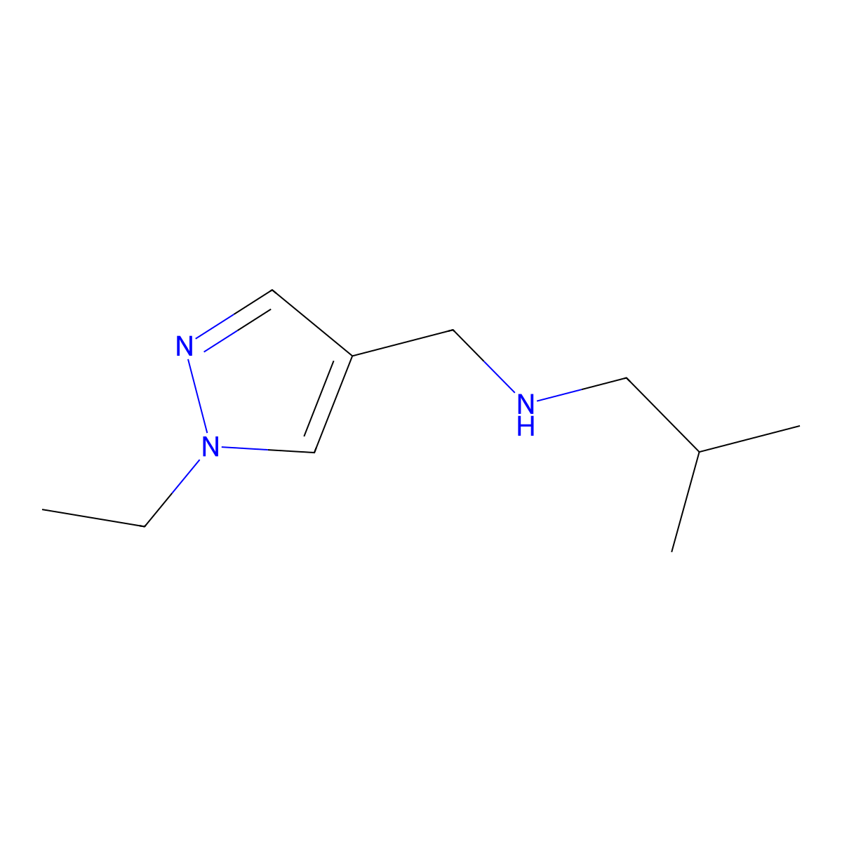 N-[(1-Ethyl-1H-pyrazol-4-YL)methyl]-N-isobutylamine molecular structure, CAS 1174306-05-8