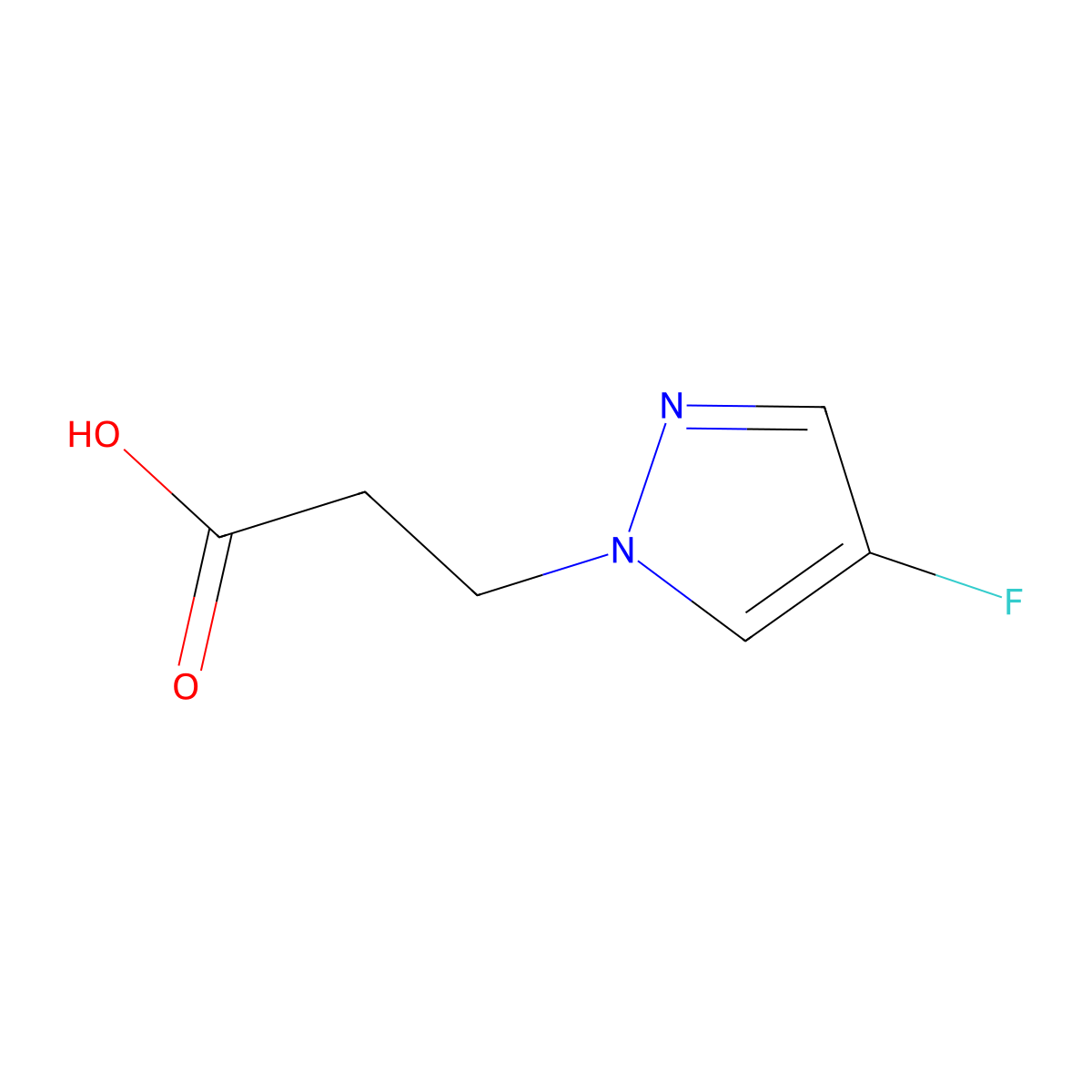 3-(4-Fluoro-1H-pyrazol-1-yl)propanoic acid molecular structure, CAS 1174306-06-9