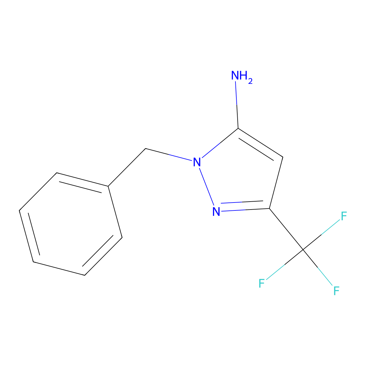 2-Benzyl-5-(trifluoromethyl)pyrazol-3-amine molecular structure, CAS 1174306-59-2