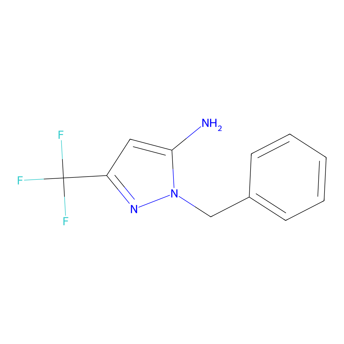 2-Benzyl-5-(trifluoromethyl)pyrazol-3-amine molecular structure, CAS 1174306-59-2