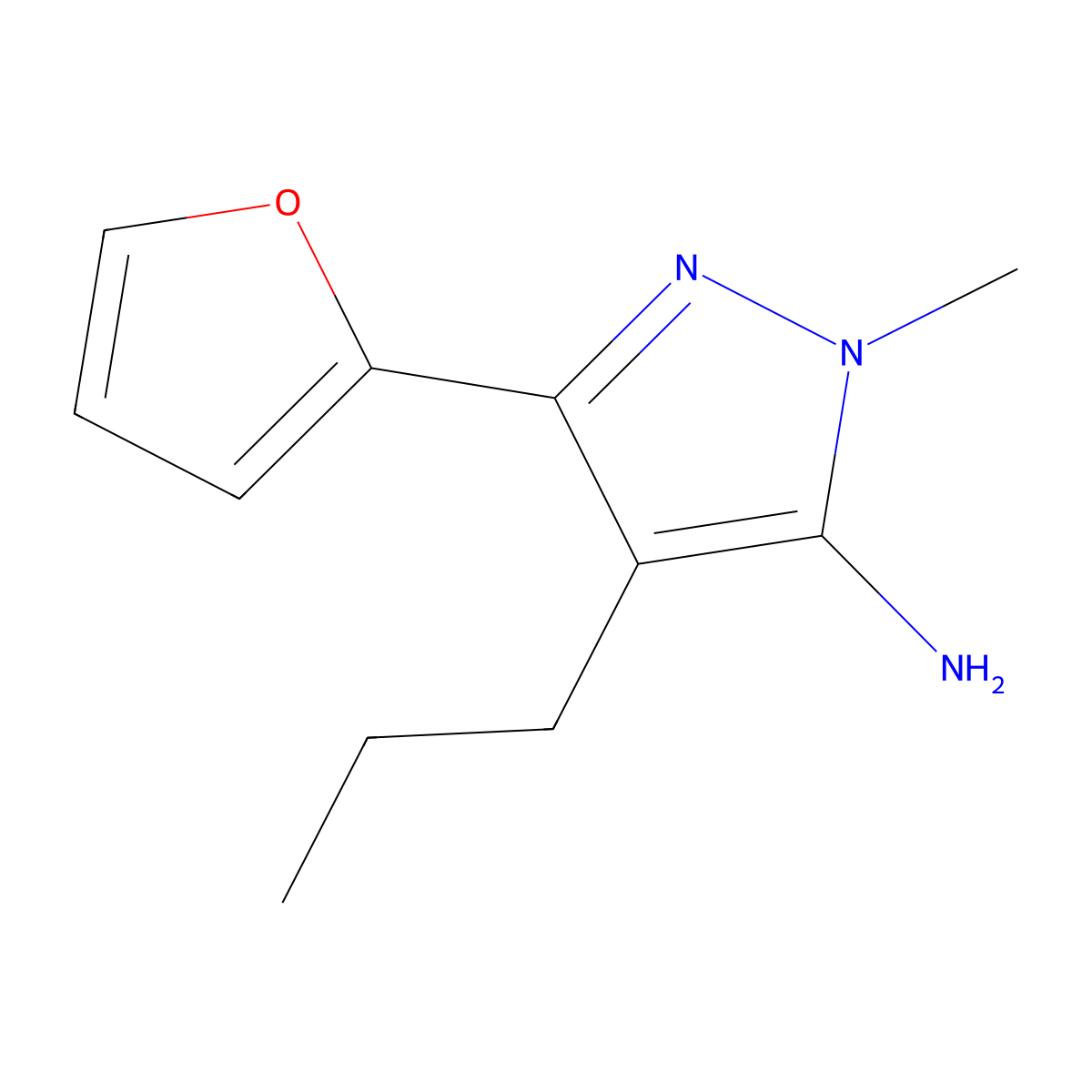 3-(Furan-2-yl)-1-methyl-4-propyl-1h-pyrazol-5-amine molecular structure, CAS 1174306-94-5