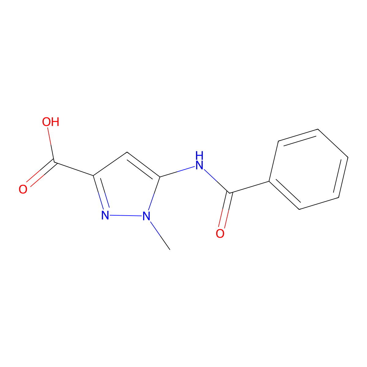 5-Benzamido-1-methylpyrazole-3-carboxylic acid molecular structure, CAS 1174306-98-9