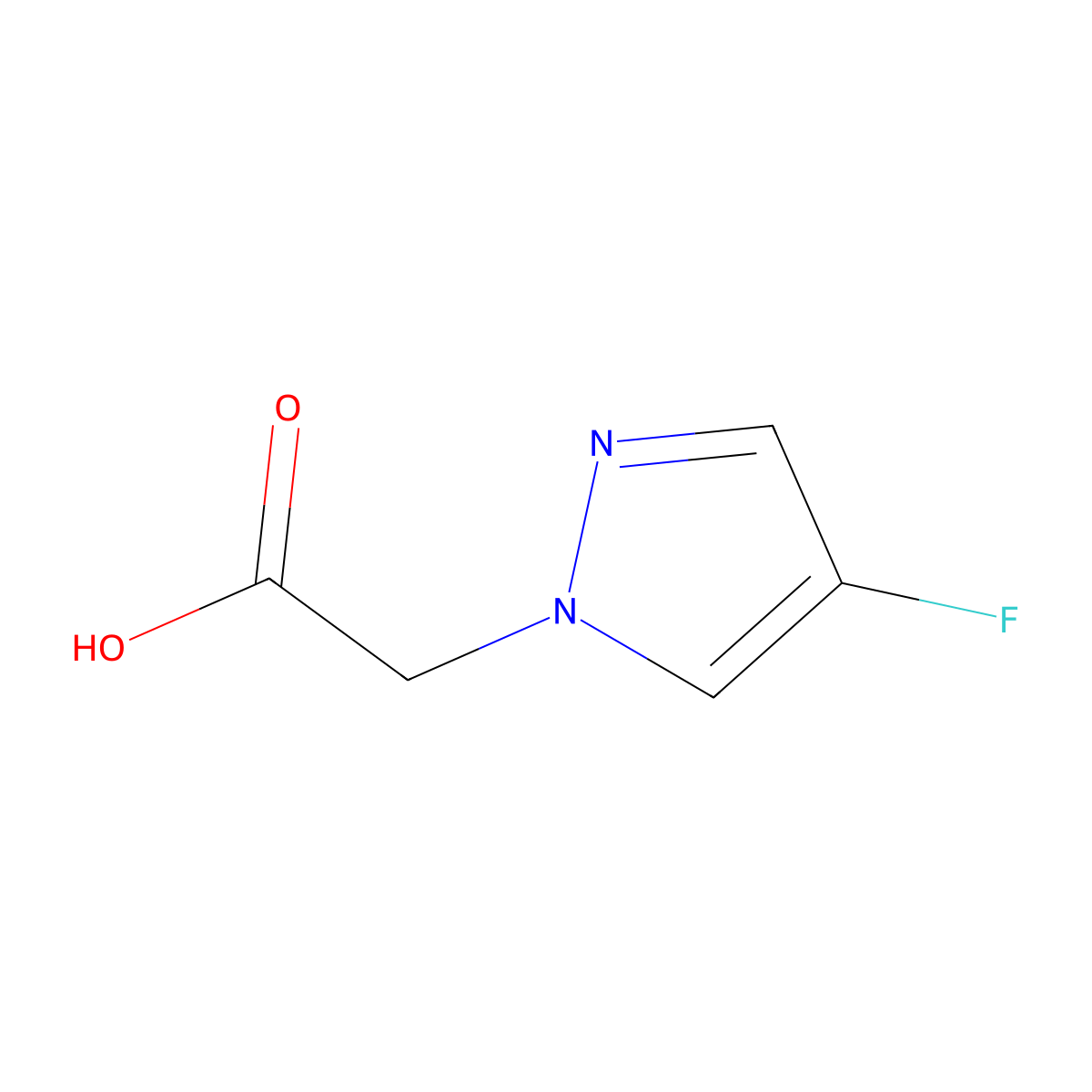 2-(4-Fluoro-1H-pyrazol-1-yl)acetic acid molecular structure, CAS 1174309-02-4