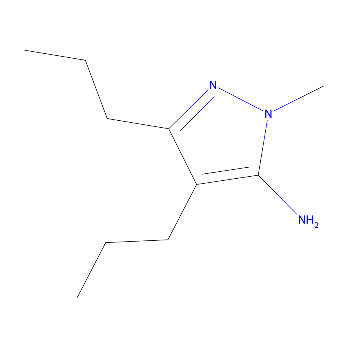 1-Methyl-3,4-dipropyl-1h-pyrazol-5-amine molecular structure, CAS 1174310-16-7