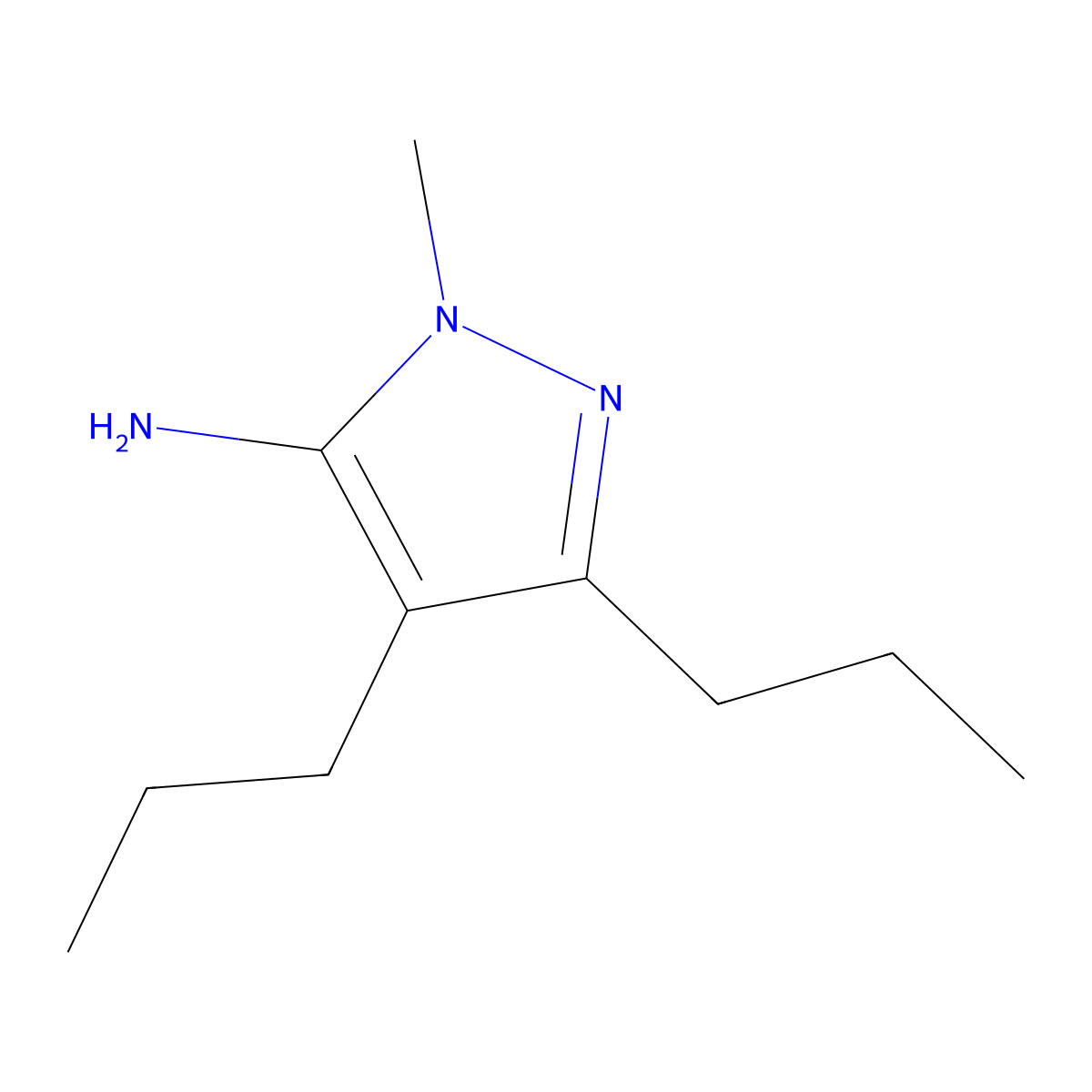 1-Methyl-3,4-dipropyl-1h-pyrazol-5-amine molecular structure, CAS 1174310-16-7
