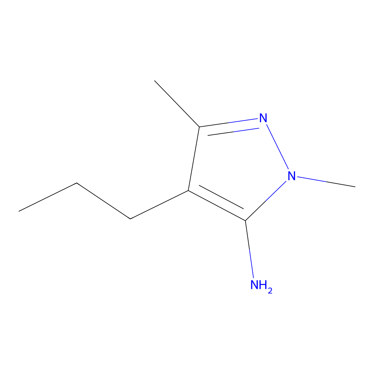 1,3-dimethyl-4-propyl-1H-pyrazol-5-amine molecular structure, CAS 1174311-18-2
