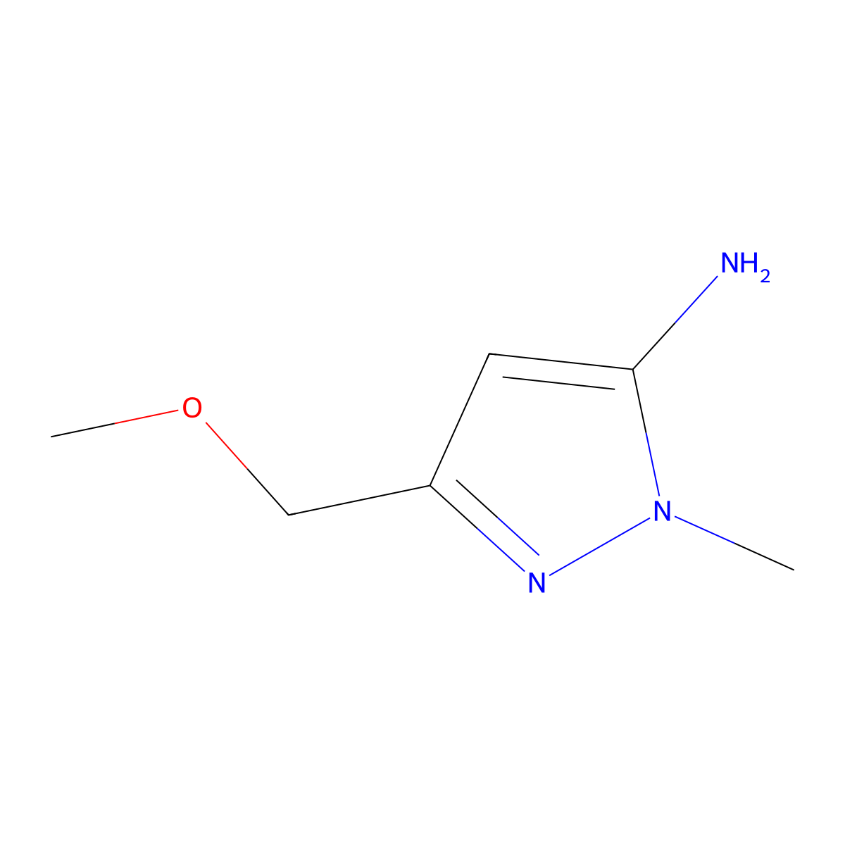 3-(Methoxymethyl)-1-methyl-1H-pyrazol-5-amine molecular structure, CAS 1174311-39-7