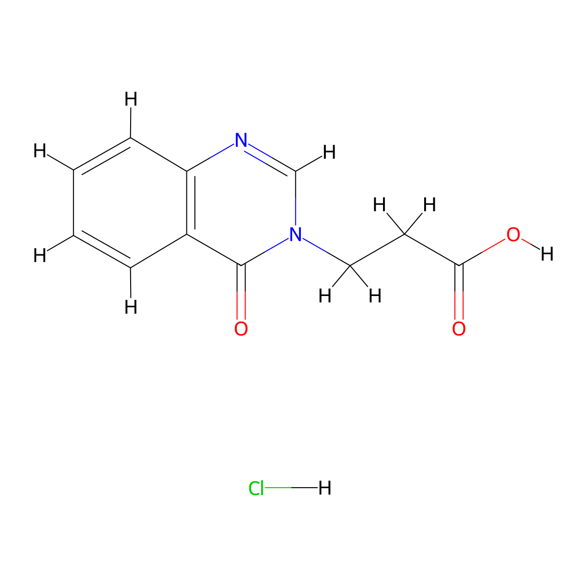 3-(4-oxoquinazolin-3(4H)-yl)propanoic acid hydrochloride molecular structure, CAS 1174311-58-0