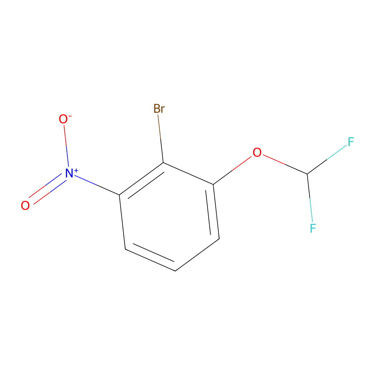 2-Bromo-1-(difluoromethoxy)-3-nitrobenzene molecular structure, CAS 1174315-54-8
