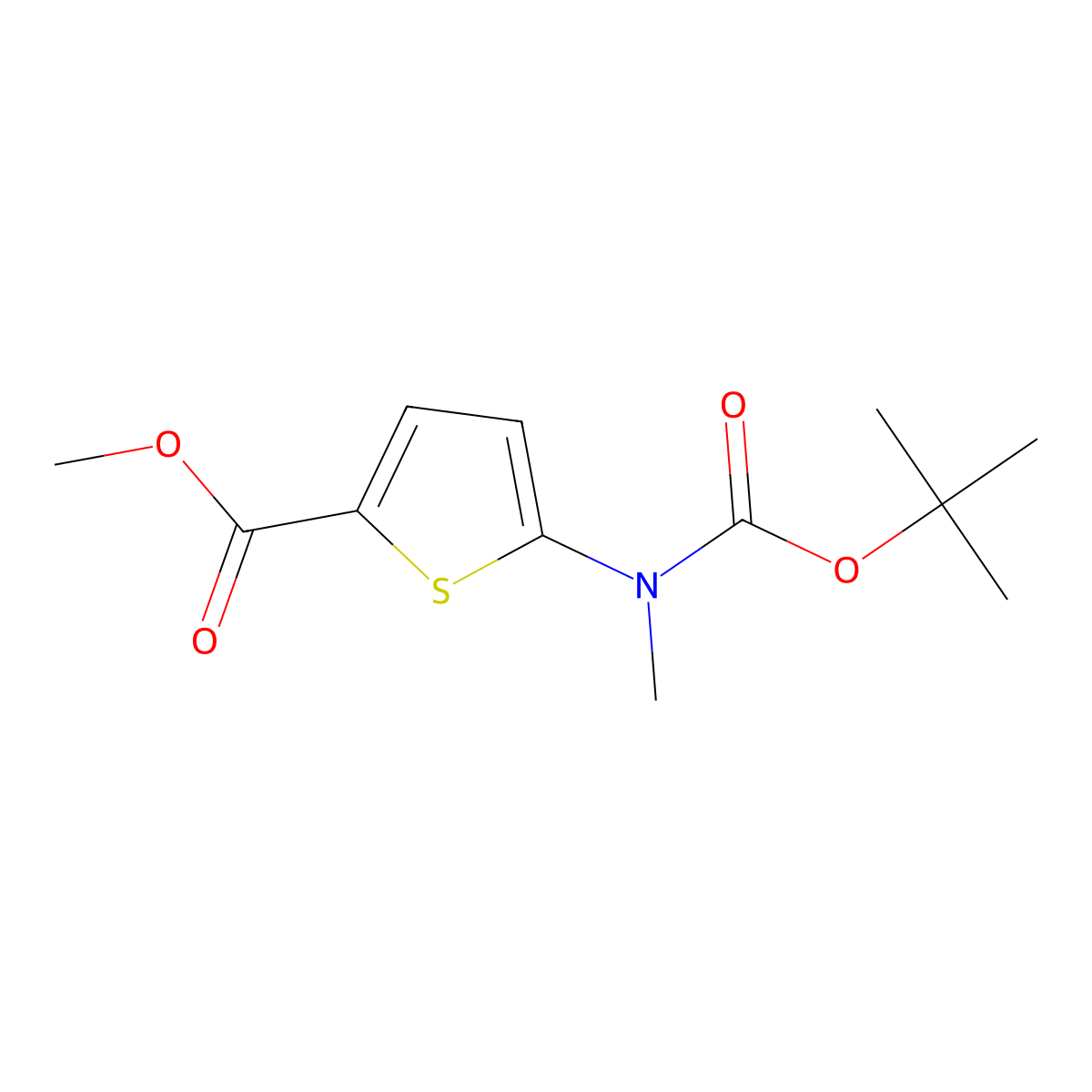 Methyl 5-(tert-butoxycarbonyl(methyl)amino)thiophene-2-carboxylate molecular structure, CAS 1174316-17-6
