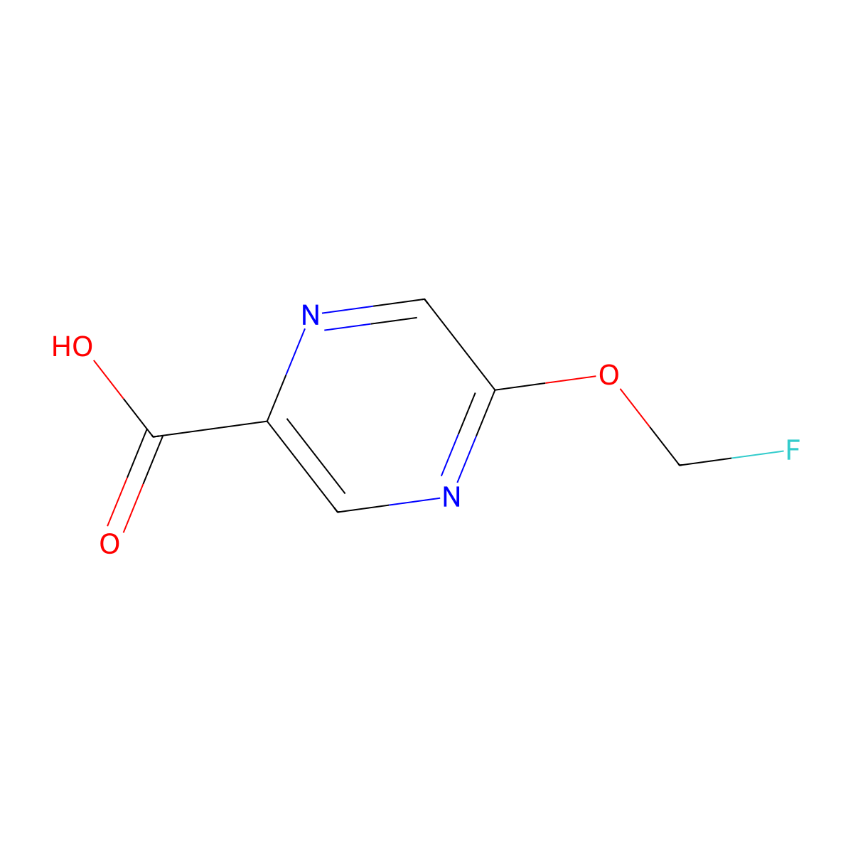 5-(Fluoromethoxy)pyrazine-2-carboxylic acid molecular structure, CAS 1174321-00-6