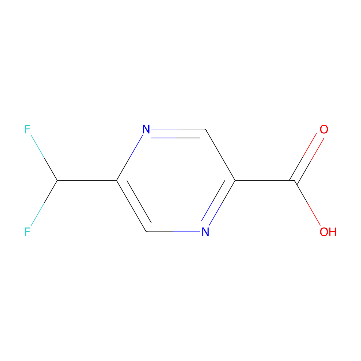 5-Difluoromethympyrazine-2-carboxylic acid molecular structure, CAS 1174321-06-2