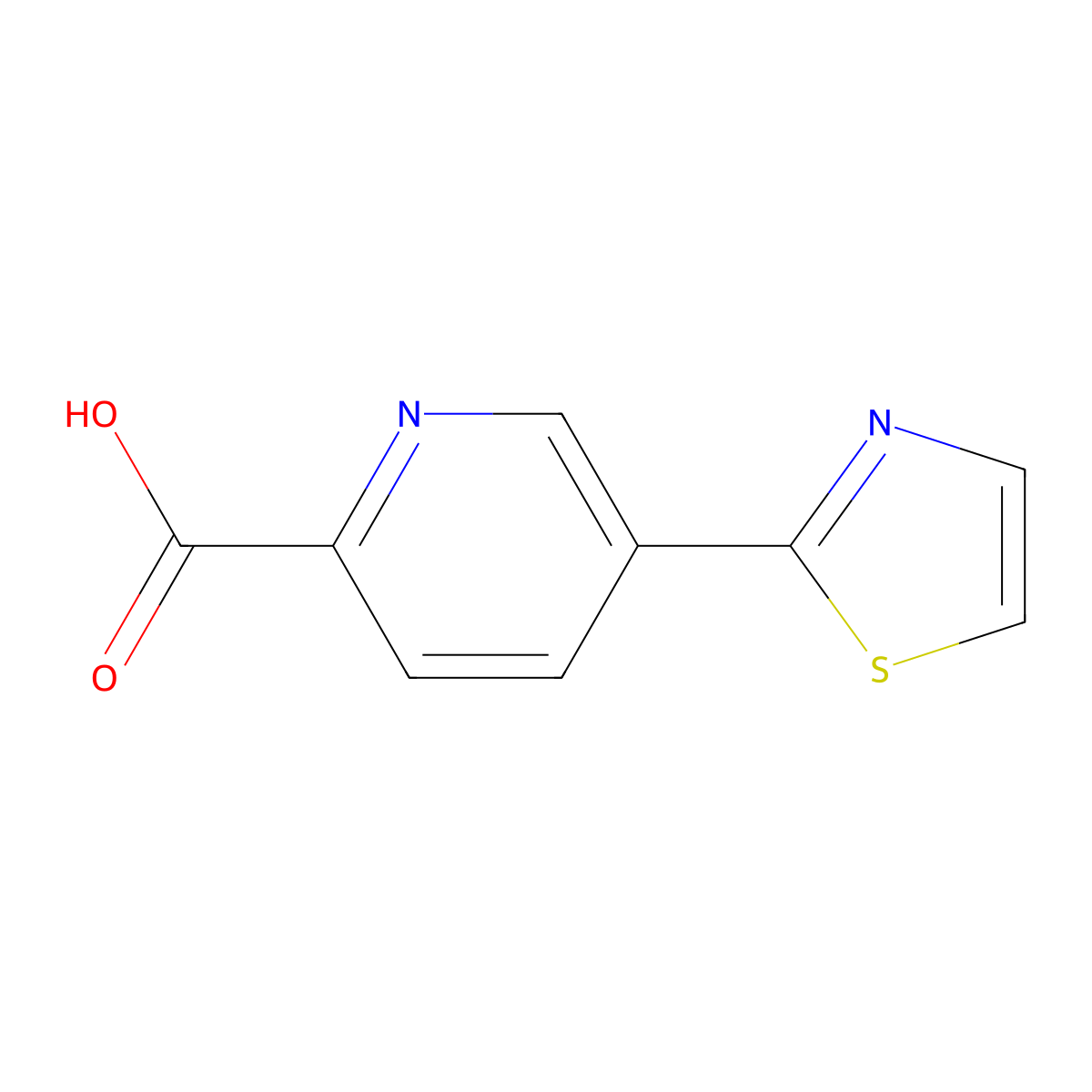 5-(Thiazol-2-yl)pyridine-2-carboxylic acid molecular structure, CAS 1174322-64-5