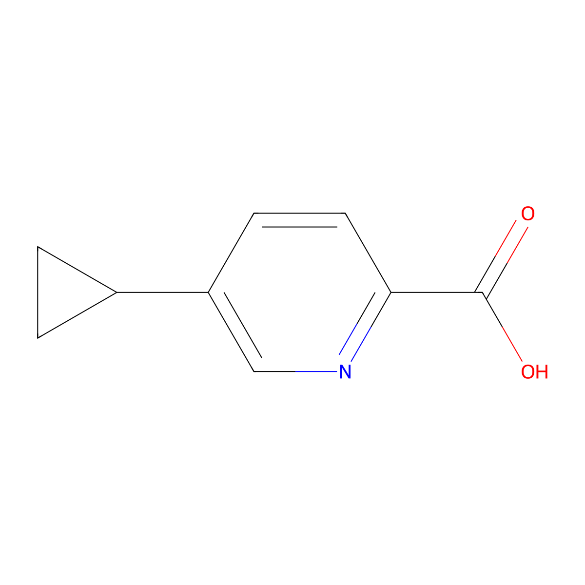 5-Cyclopropylpyridine-2-carboxylic acid molecular structure, CAS 1174322-66-7
