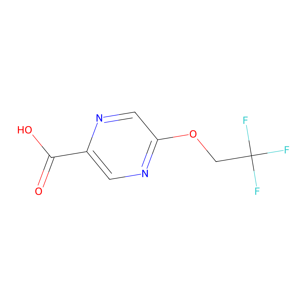 5-(2,2,2-Trifluoroethoxy)pyrazine-2-carboxylic acid molecular structure, CAS 1174323-36-4