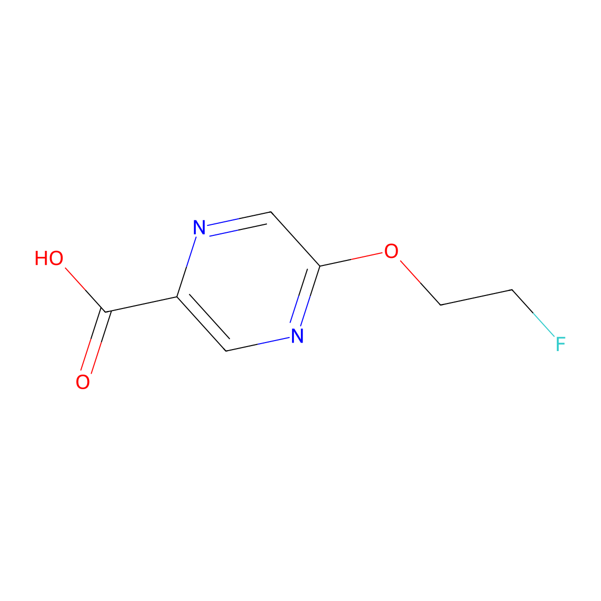 5-(2-Fluoroethoxy)pyrazine-2-carboxylic acid molecular structure, CAS 1174323-42-2