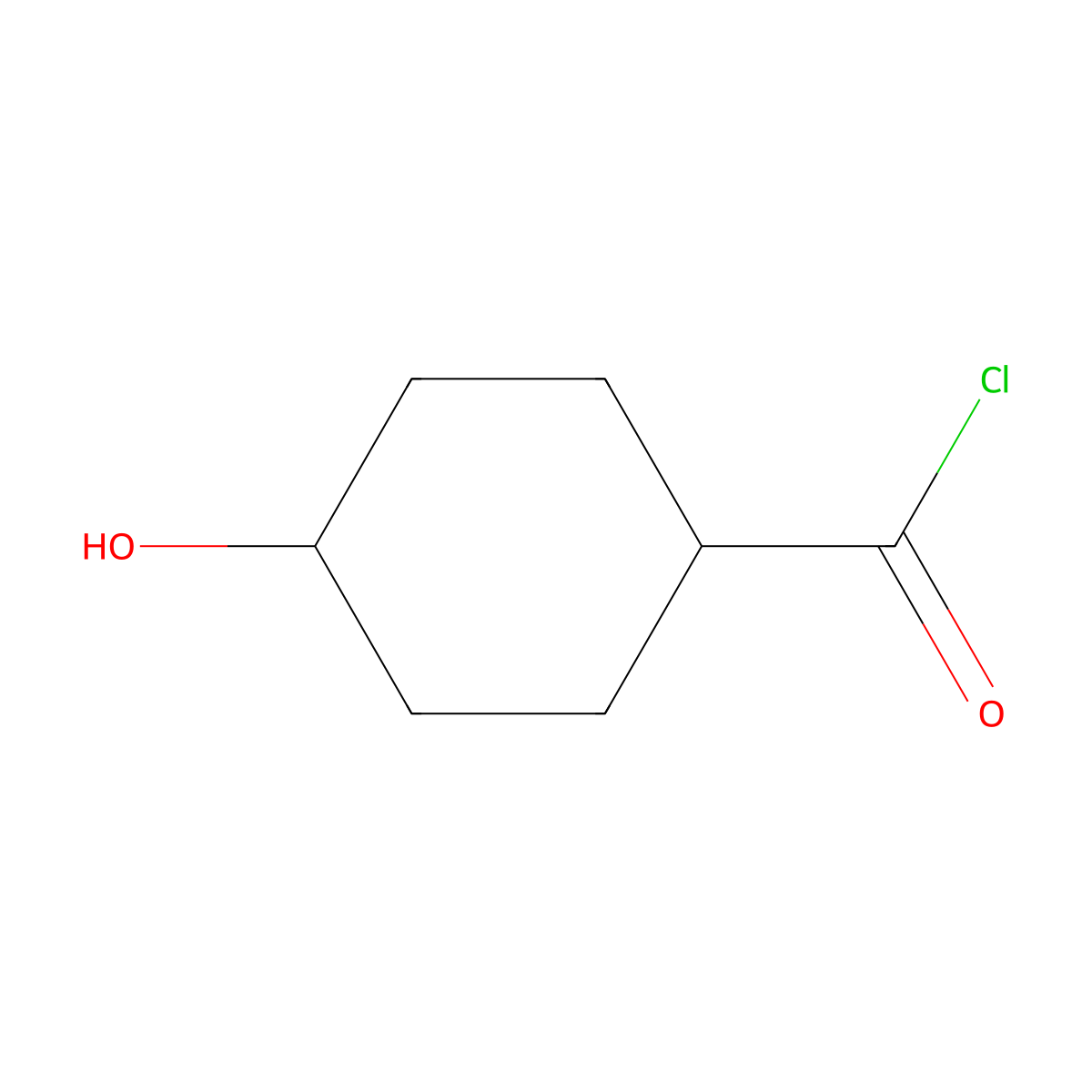 4-Hydroxycyclohexanecarbonyl chloride molecular structure, CAS 1174329-00-0
