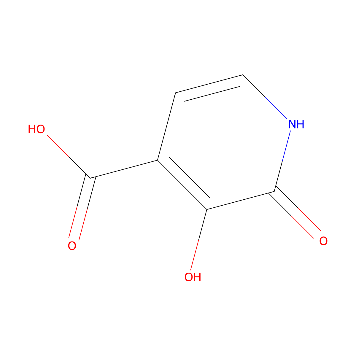 3-Hydroxy-2-oxo-1,2-dihydropyridine-4-carboxylic acid molecular structure, CAS 1174332-60-5