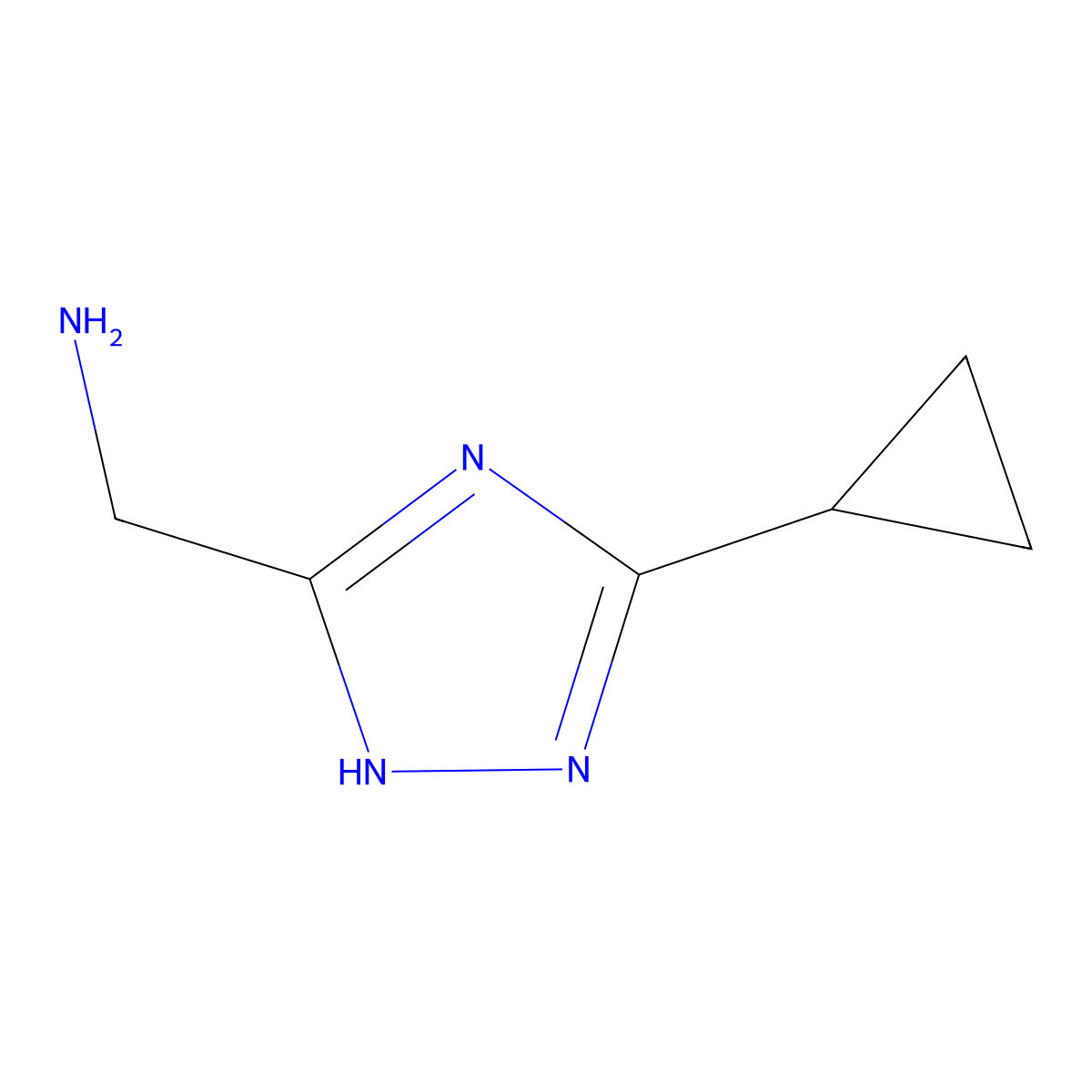 (5-Cyclopropyl-1h-1,2,4-triazol-3-yl)methanamine molecular structure, CAS 1174332-83-2