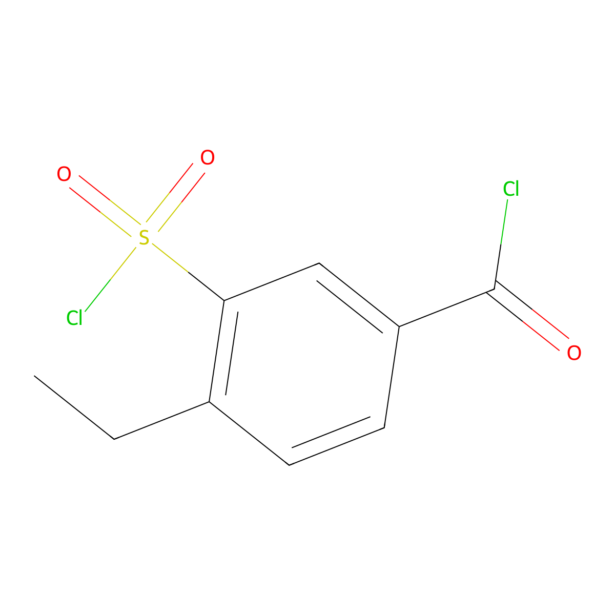3-(Chlorosulfonyl)-4-ethylbenzoyl chloride molecular structure, CAS 1174341-44-6
