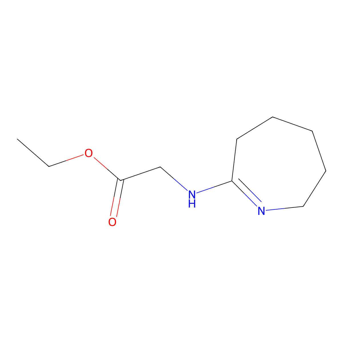 ethyl N-(3,4,5,6-tetrahydro-2H-azepin-7-yl)glycinate molecular structure, CAS 1174374-29-8