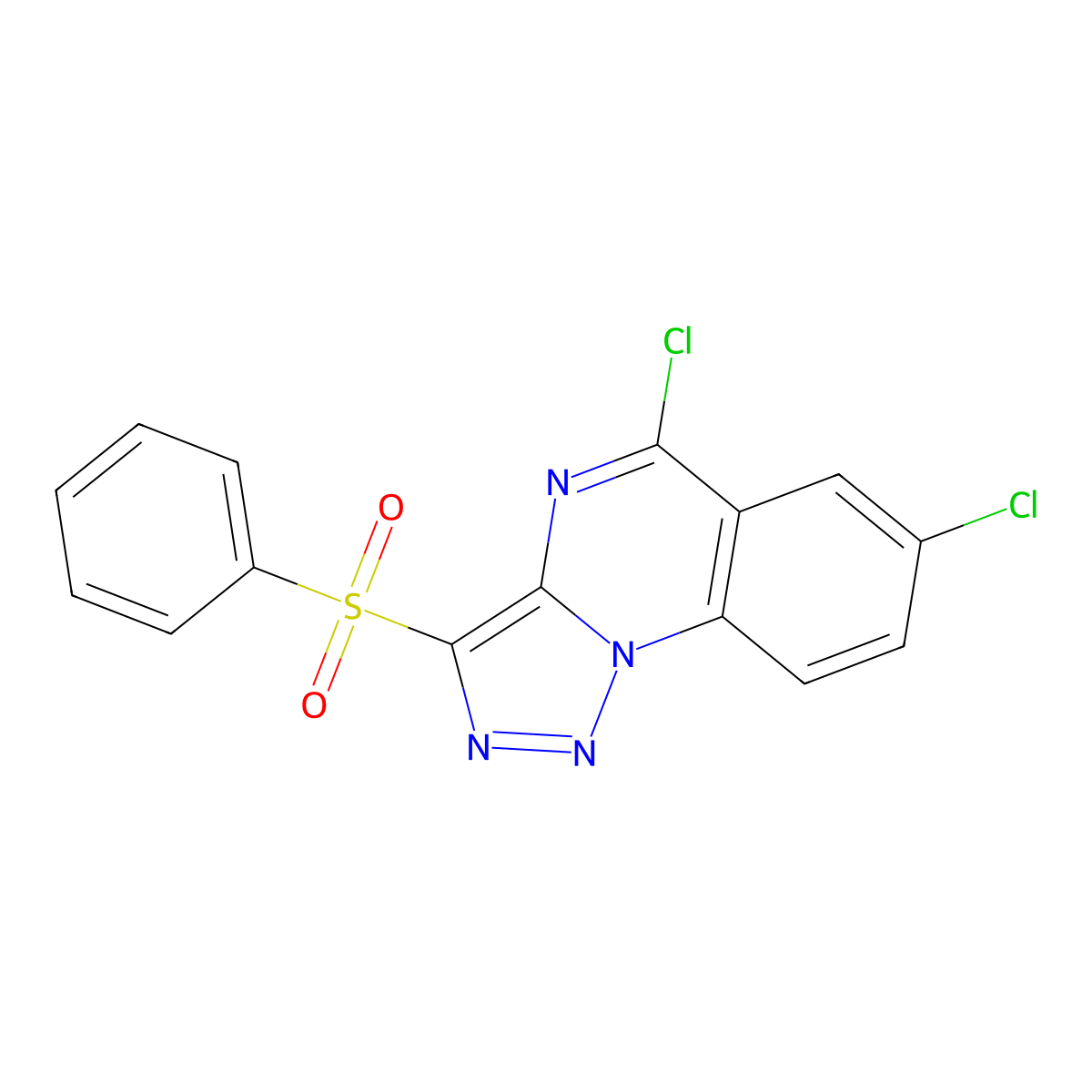 5,7-Dichloro-3-(phenylsulfonyl)[1,2,3]triazolo[1,5-a]quinazoline molecular structure, CAS 1174392-74-5