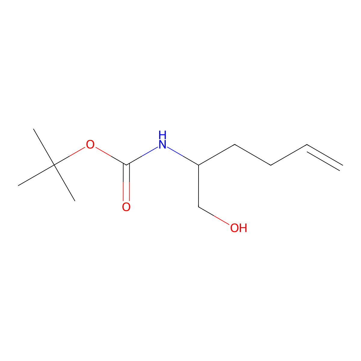 tert-butyl N-(1-hydroxyhex-5-en-2-yl)carbamate molecular structure, CAS 1174400-46-4