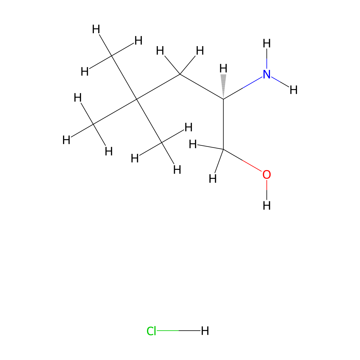 (R)-2-Amino-4,4-dimethylpentan-1-ol hydrochloride molecular structure, CAS 1174409-88-1