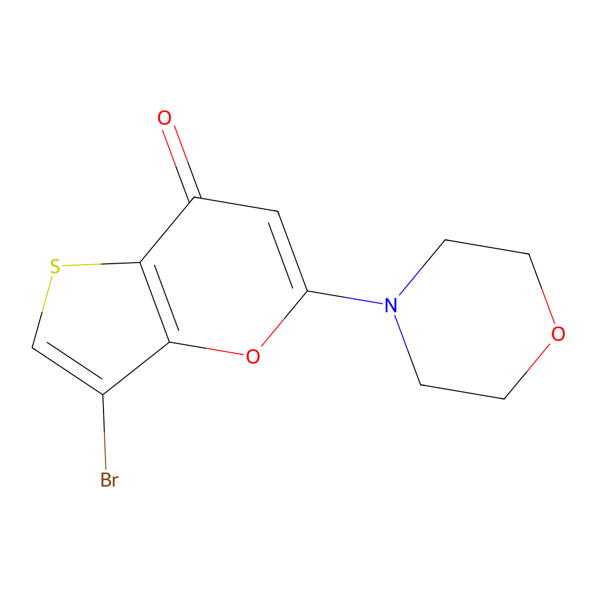 3-Bromo-5-(morpholin-4-yl)-7H-thieno[3,2-b]pyran-7-one molecular structure, CAS 1174429-23-2