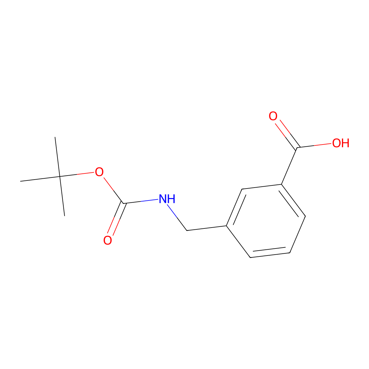 3-(((tert-Butoxycarbonyl)amino)methyl)benzoic acid molecular structure, CAS 117445-22-4