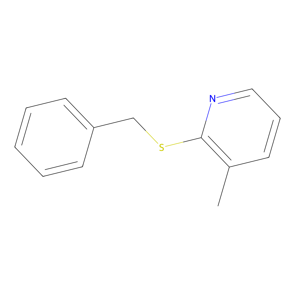 3-Methyl-2-(phenylmethylthio)-pyridine molecular structure, CAS 117446-06-7