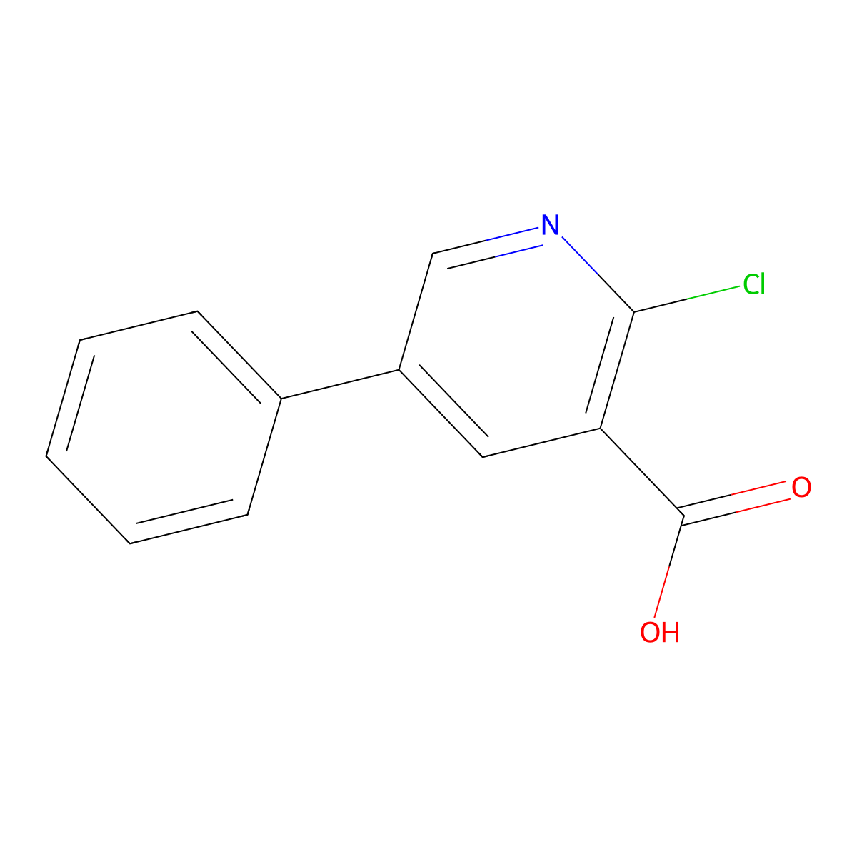 2-Chloro-5-phenylnicotinic acid molecular structure, CAS 117449-73-7