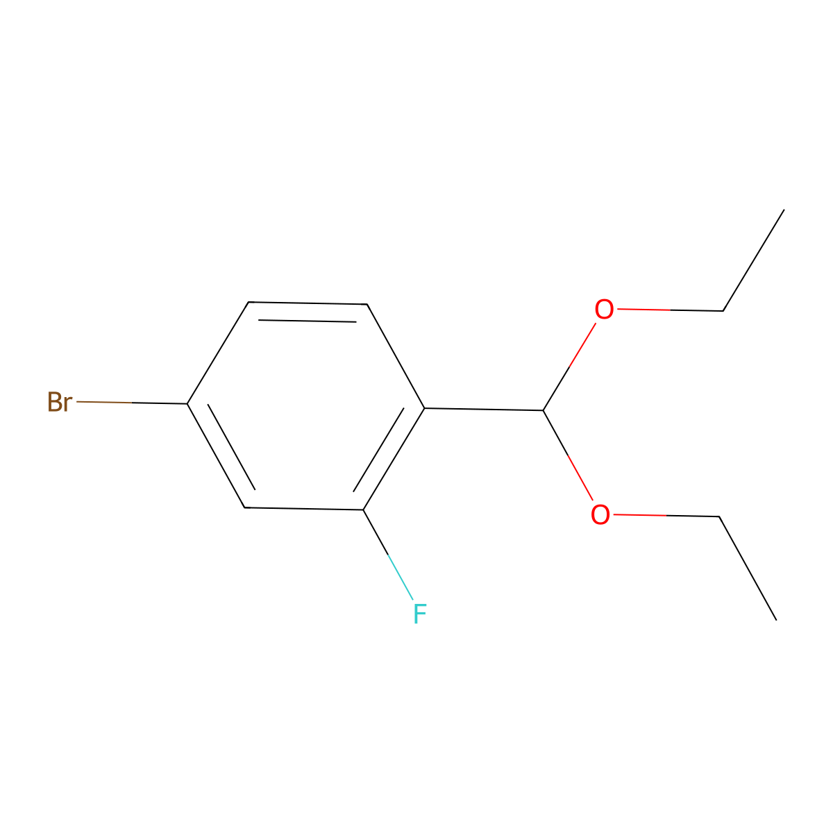 4-Bromo-1-(diethoxymethyl)-2-fluorobenzene molecular structure, CAS 1174493-83-4