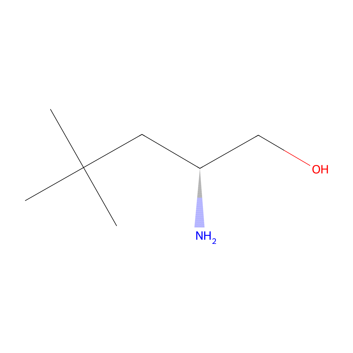 (R)-2-Amino-4,4-dimethylpentan-1-ol molecular structure, CAS 1174494-98-4