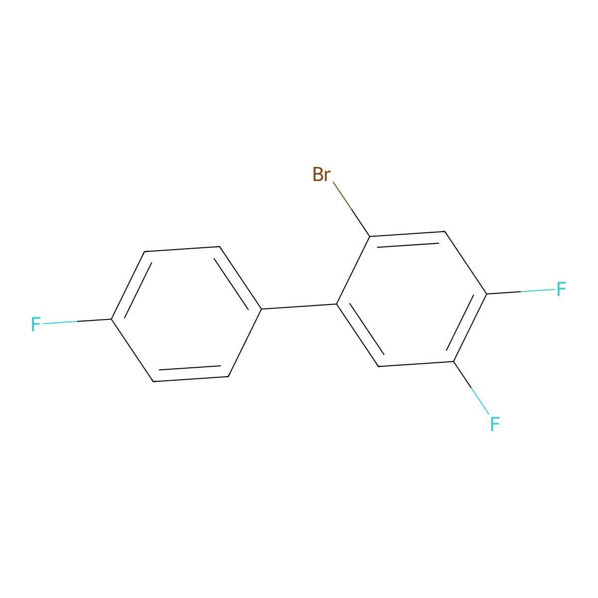 2-Bromo-4,4',5-trifluoro-1,1'-biphenyl molecular structure, CAS 1174534-53-2